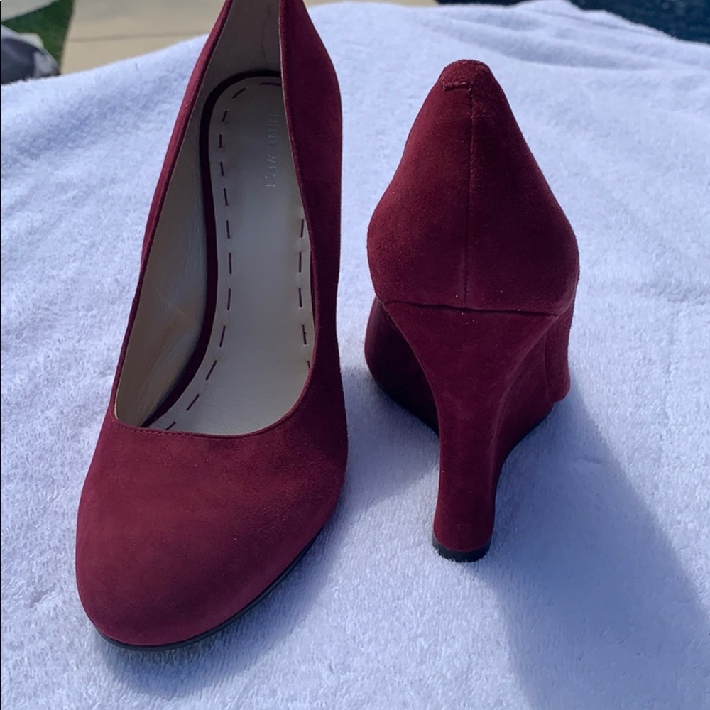 Burgundy Suede Wedges